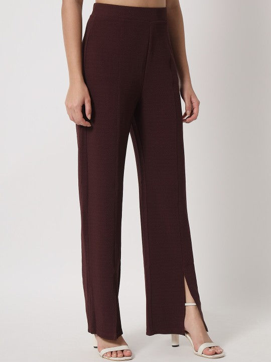 Women High-Rise Parallel Trousers