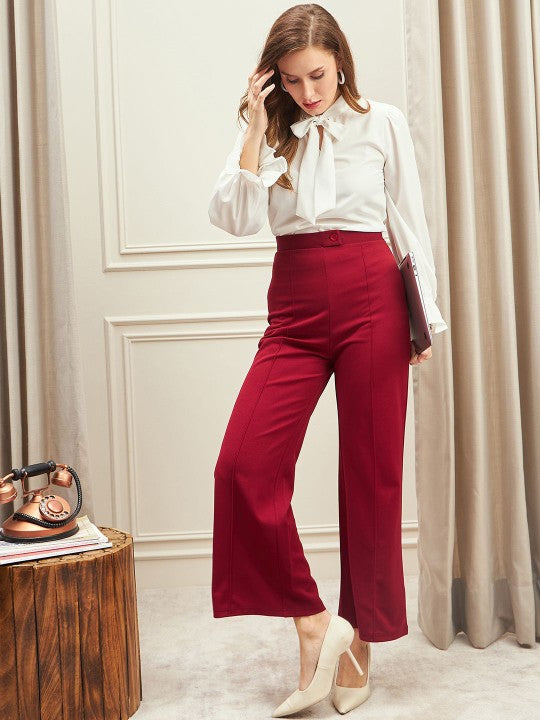Tie-Up Neck Bishop Sleeves Top