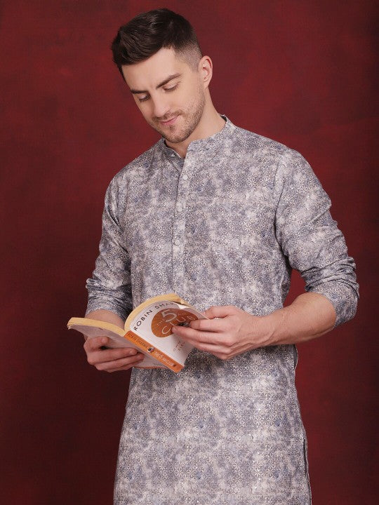 Floral Printed Regular Cotton Kurta with Pyjamas