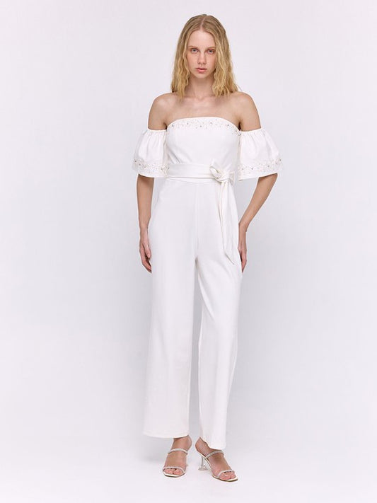 Off-Shoulder Basic Jumpsuit