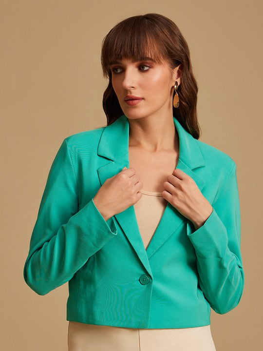 Single-Breasted Crop Blazer