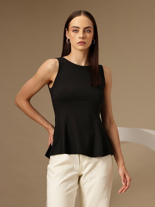 Cotton Peplum Top