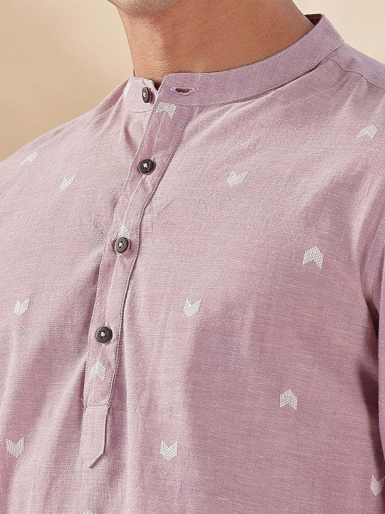 Men Embroidered Thread Work Dobby Handloom Kurta