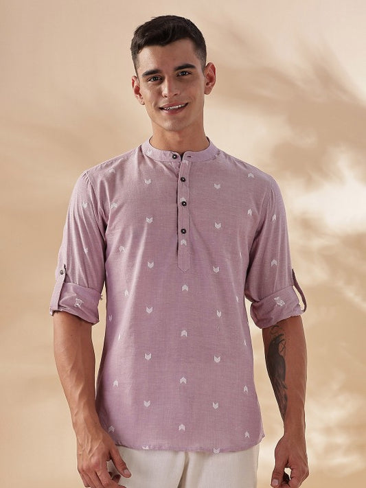 Men Embroidered Thread Work Dobby Handloom Kurta