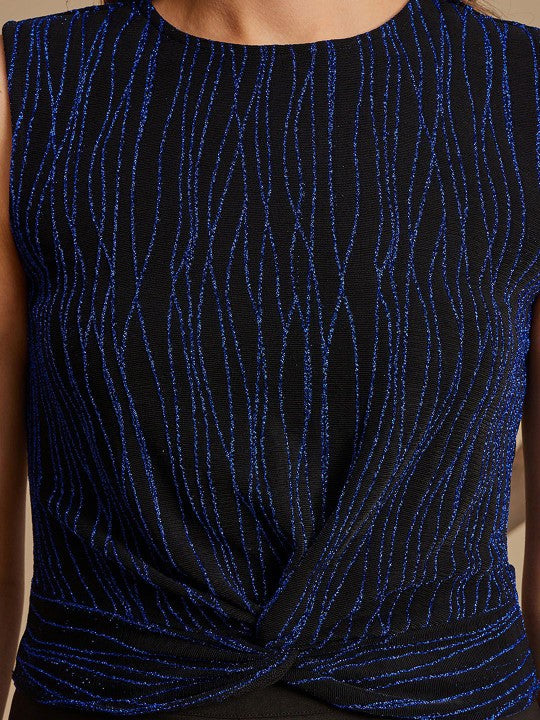 Women Embellished Round Neck Nylon Top