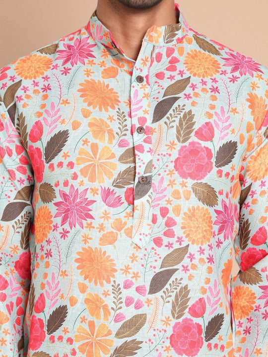 Men Floral Printed Floral Kurta