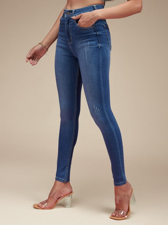 Women Skinny Fit High-Rise Light Fade Stretchable Jeans