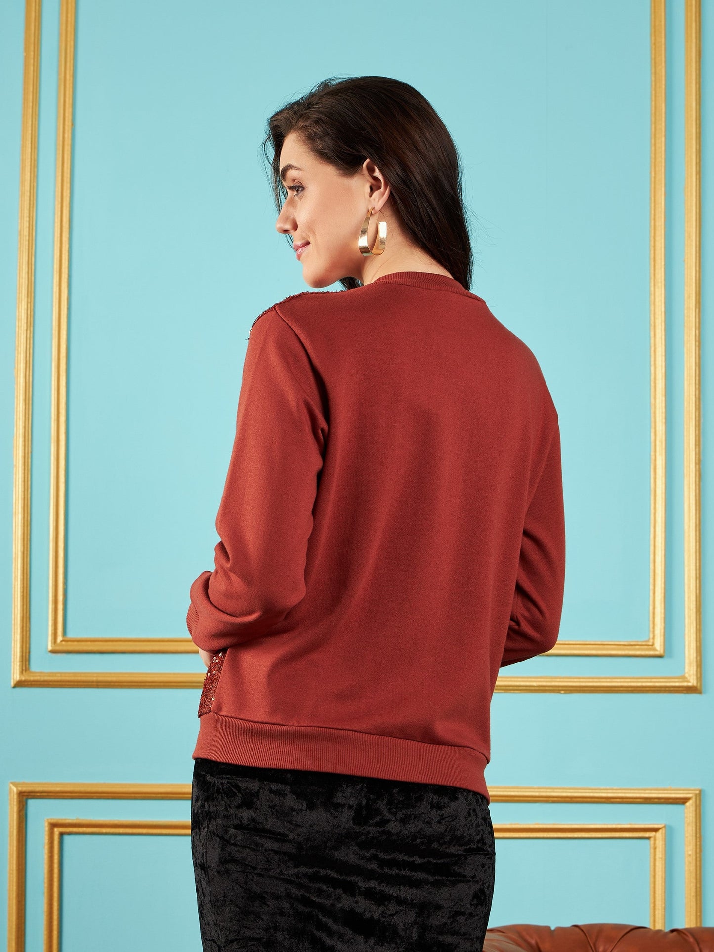 Rust Sequin Jacket-SASSAFRAS