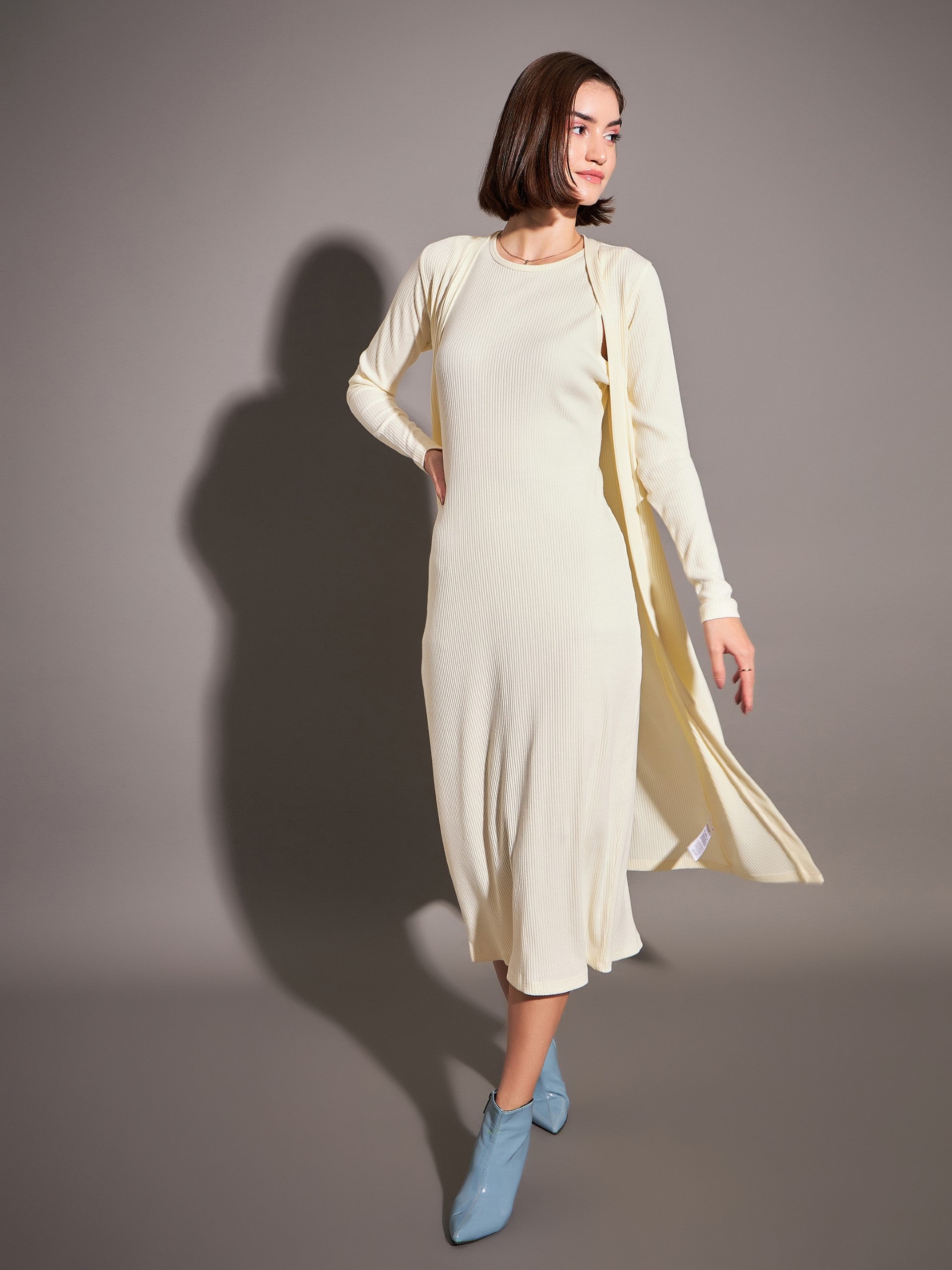 Off-White Rib Front Open Shrug-SASSAFRAS