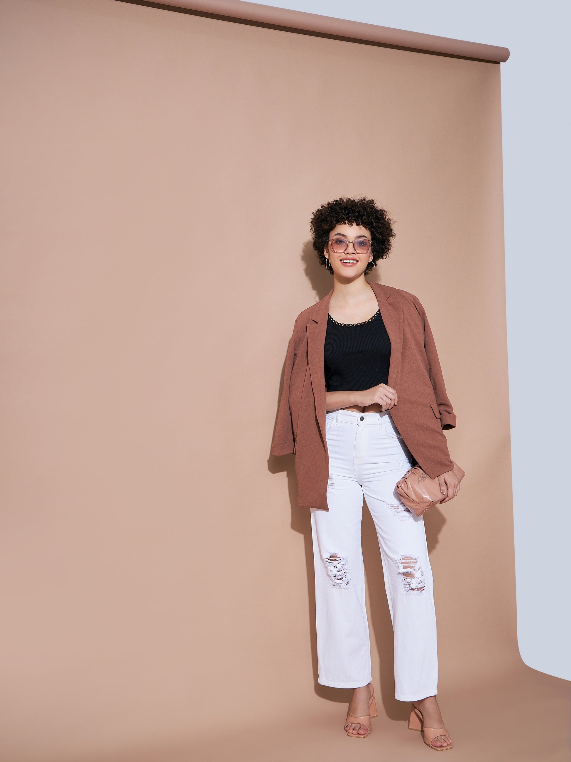 White Heavy Distress Straight Jeans-SASSAFRAS BASICS