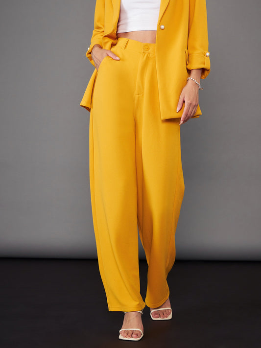 Mustard Straight Pants-SASSAFRAS worklyf