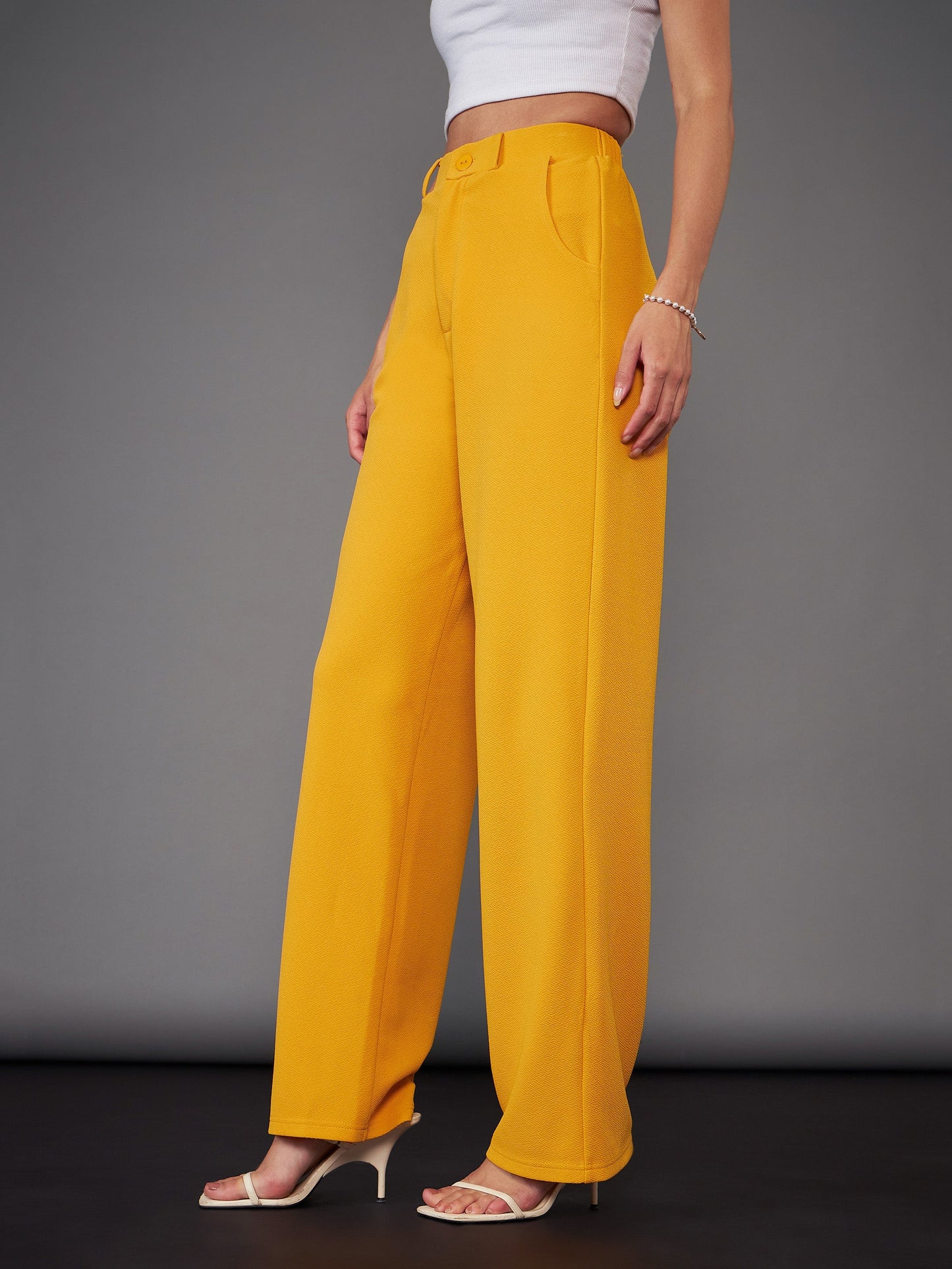 Mustard Straight Pants-SASSAFRAS worklyf