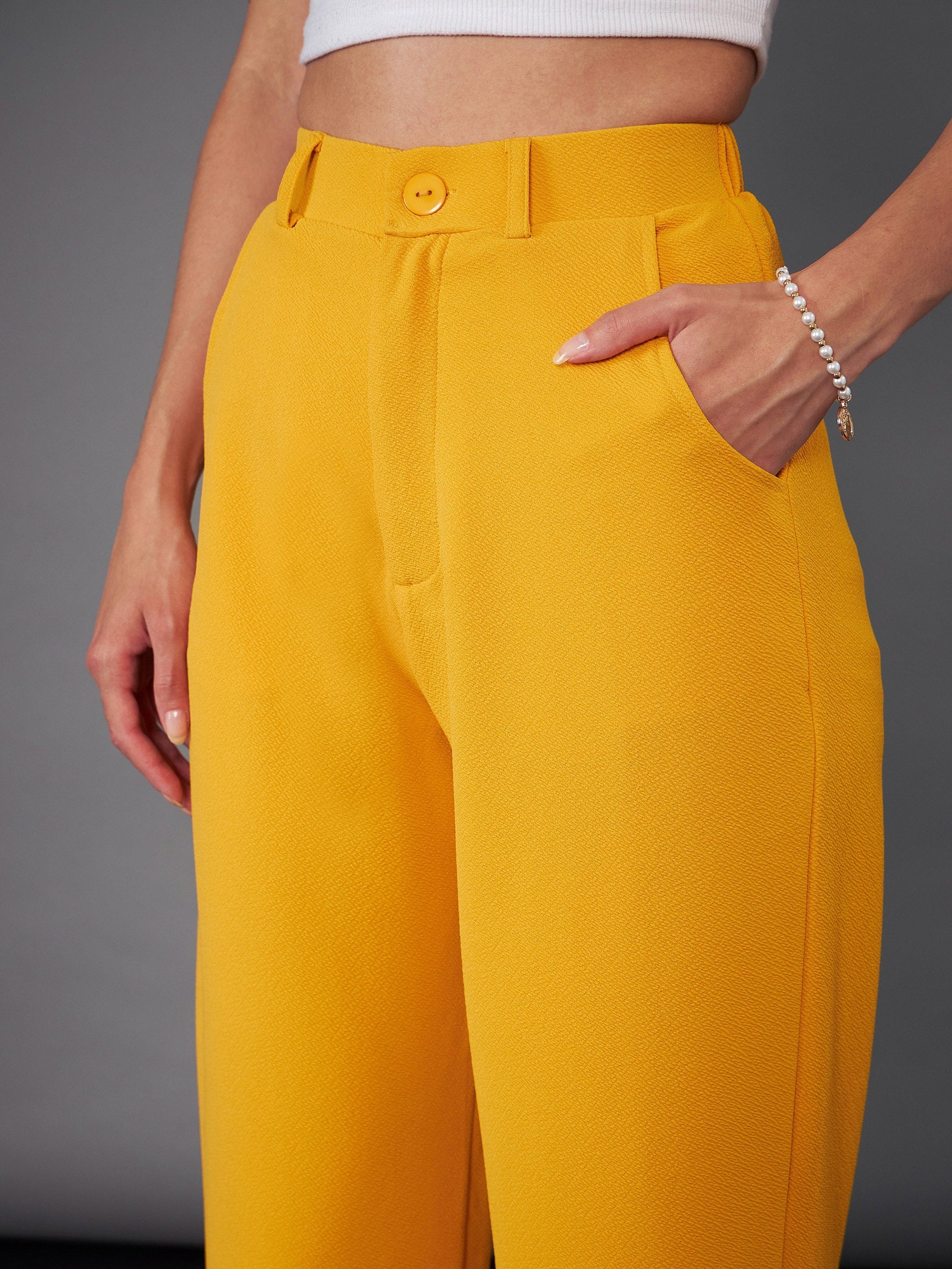 Mustard Straight Pants-SASSAFRAS worklyf