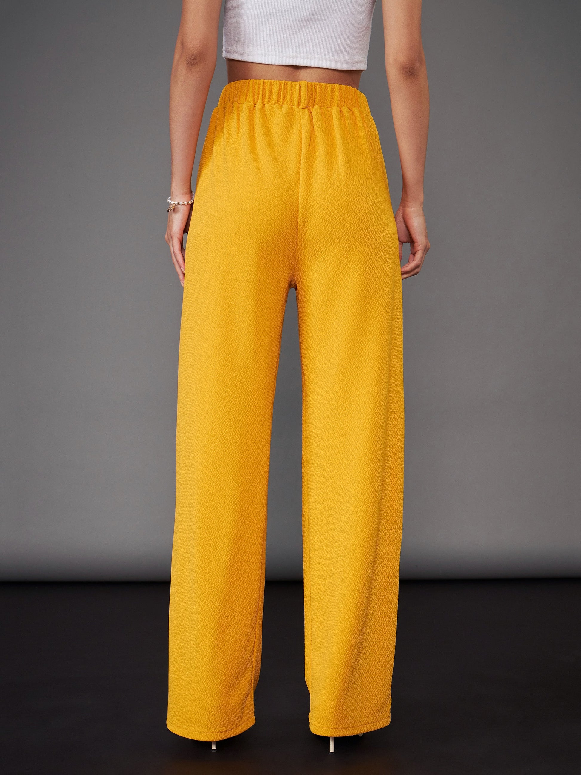 Mustard Straight Pants-SASSAFRAS worklyf