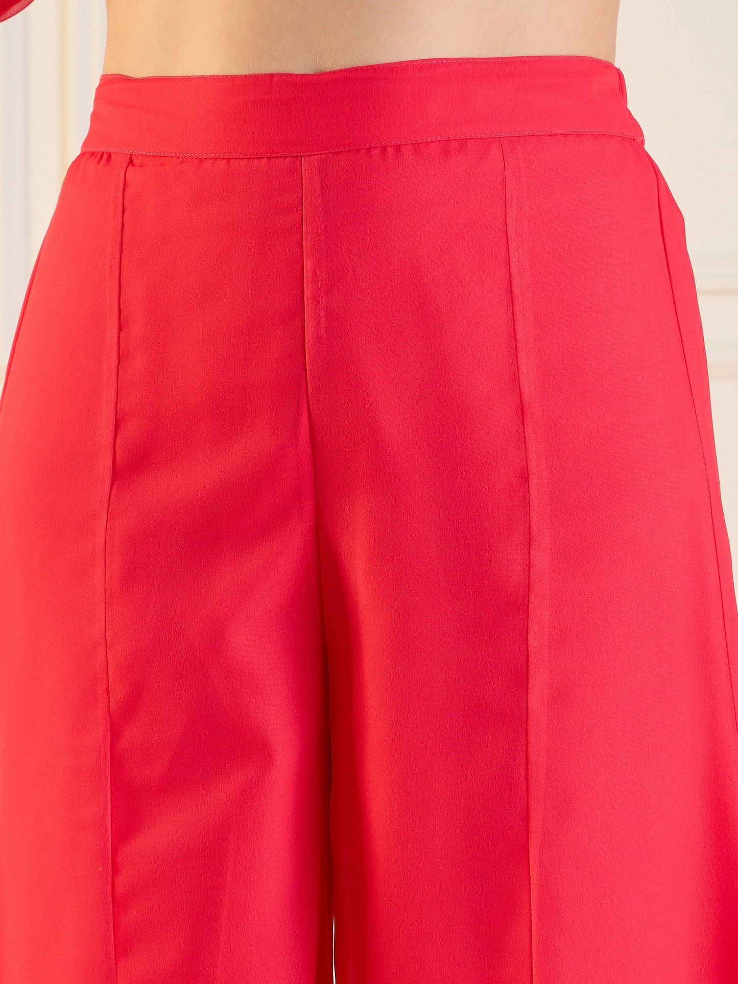 Fuchsia Floral Peplum Top With Flared Pants-Shae by SASSAFRAS