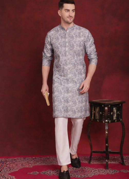 Floral Printed Regular Cotton Kurta with Pyjamas