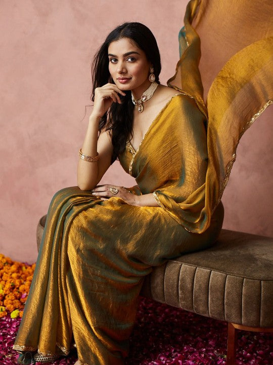 Embroidered Silk Blend Ready-to-Wear Saree