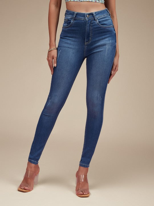 Women Skinny Fit High-Rise Light Fade Stretchable Jeans