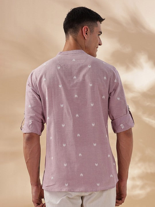 Men Embroidered Thread Work Dobby Handloom Kurta