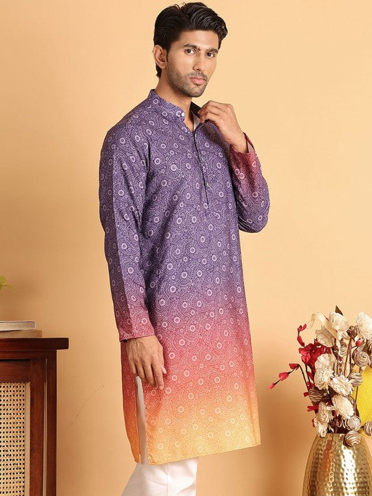 Men Paisley Printed Sequinned Kurta