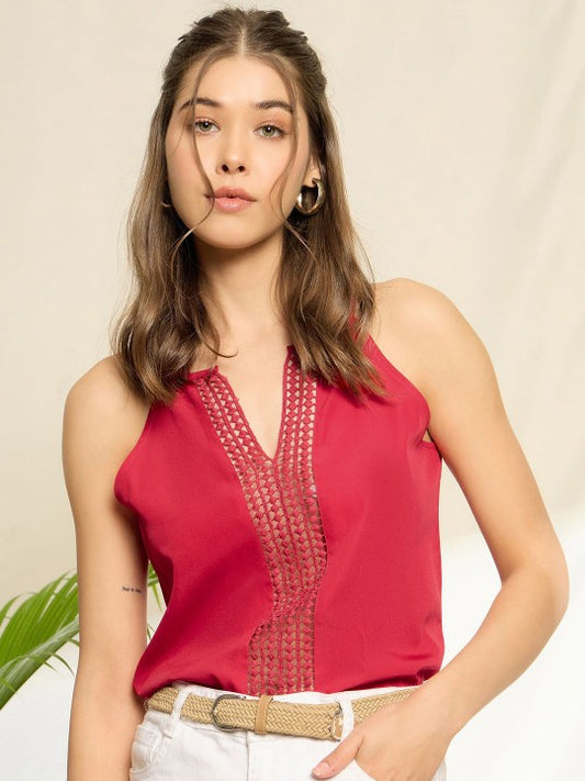 Women Sleeveless Halter Neck Top