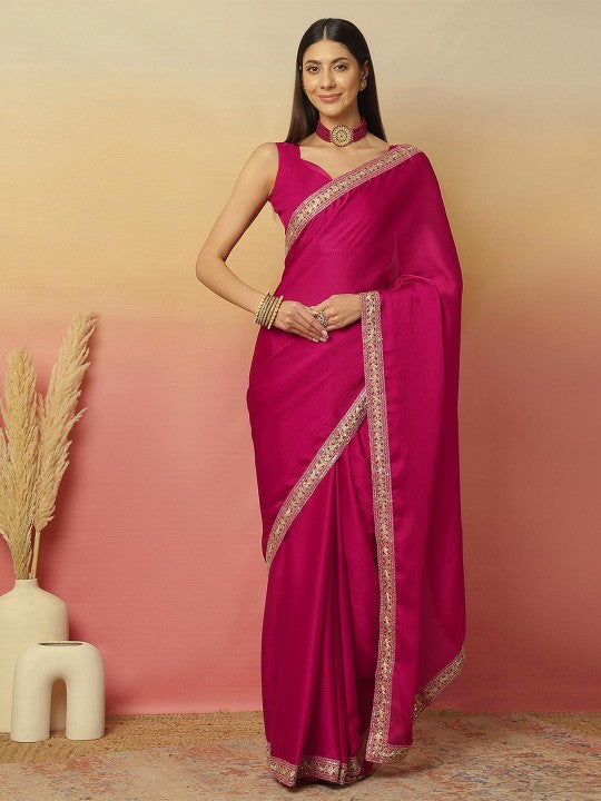 Embellished Saree with Unstitched Blouse Piece