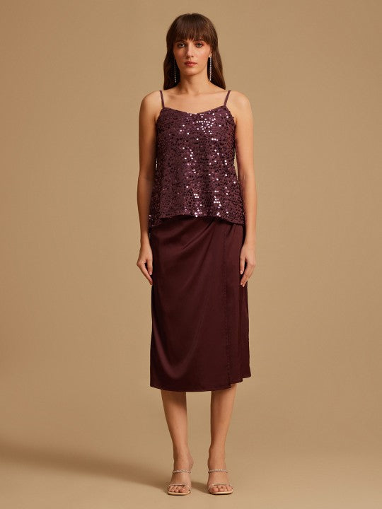 Sequin Embellished Shoulder Strapped Top