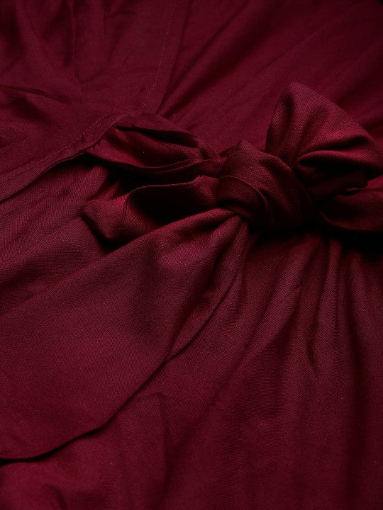 Sera Women Burgundy Solid Playsuit