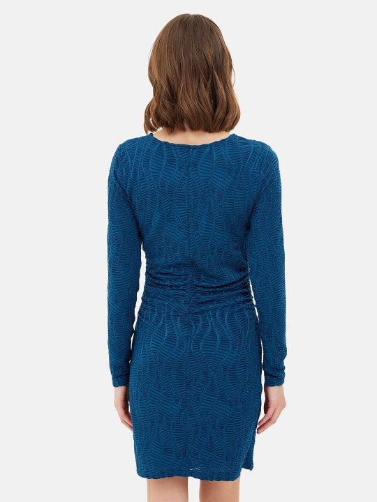 Self Designed Round Neck Sheath Dress