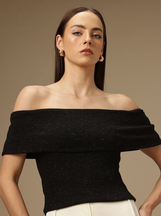 Off-Shoulder Cold-Shoulder Cotton Top