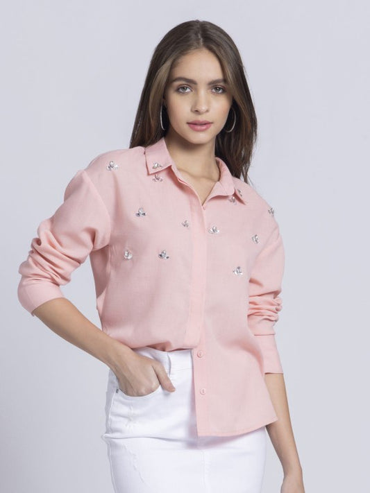 Women Relaxed Opaque Party Shirt