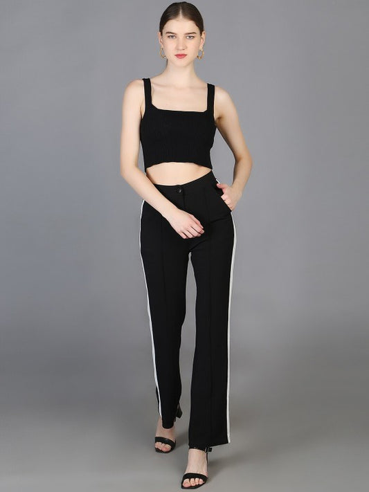 Women High Rise Easy Wash Trousers