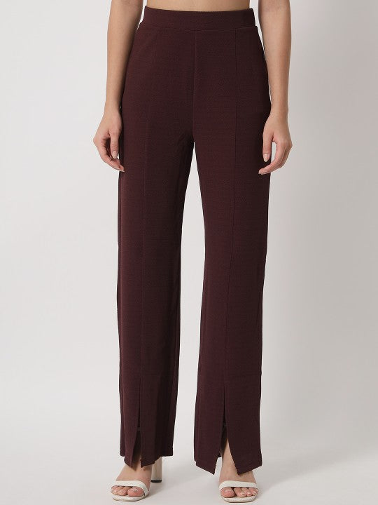 Women High-Rise Parallel Trousers