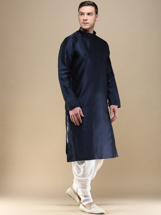 High-Neck Jacquard Straight Kurta