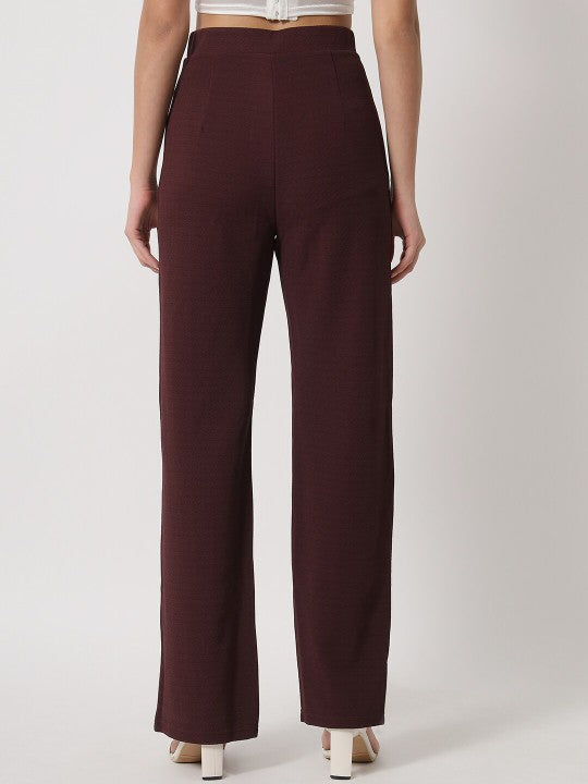 Women High-Rise Parallel Trousers