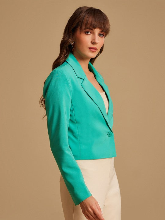 Single-Breasted Crop Blazer