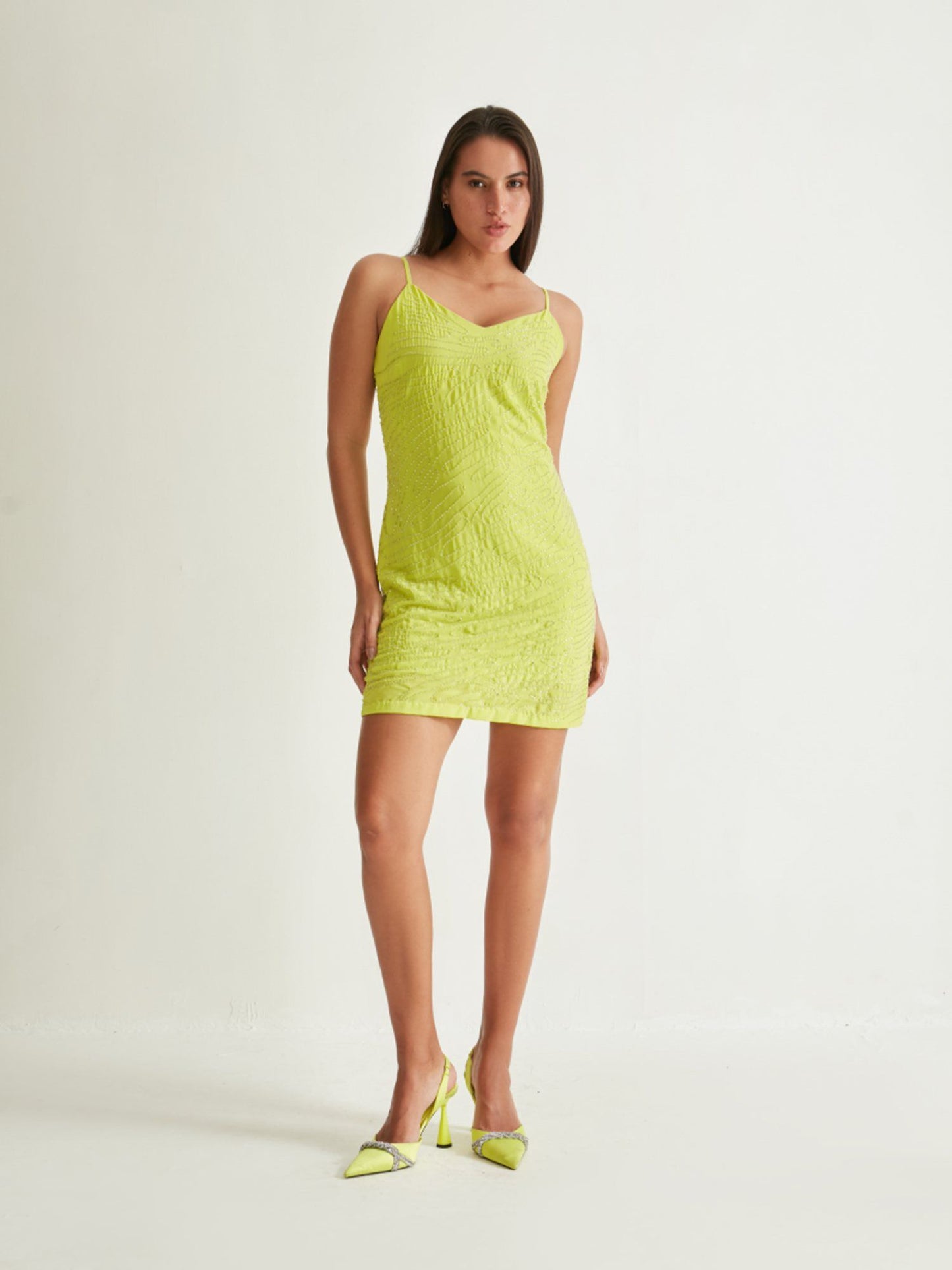 Cover Story Lime Green Bodycon Slip Dress