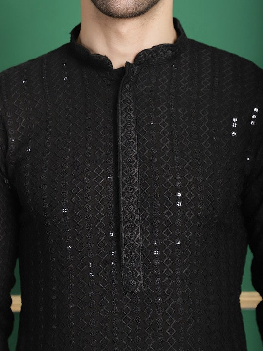 Ethnic Motifs Embroidered Sequinned Kurta