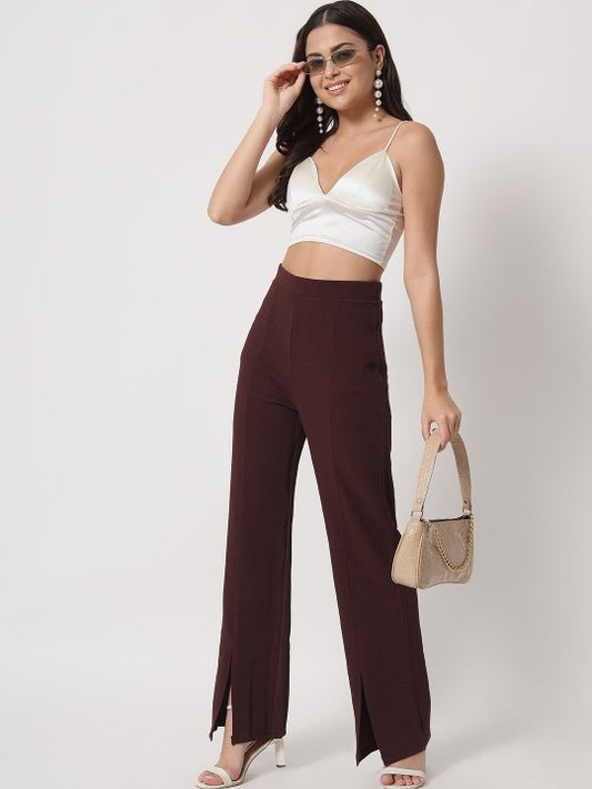 Women High-Rise Parallel Trousers