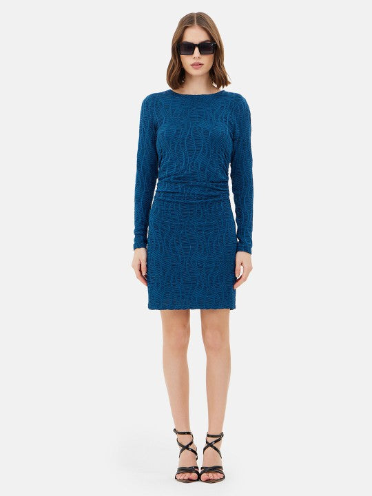 Self Designed Round Neck Sheath Dress