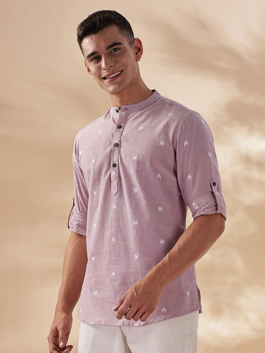 Men Embroidered Thread Work Dobby Handloom Kurta