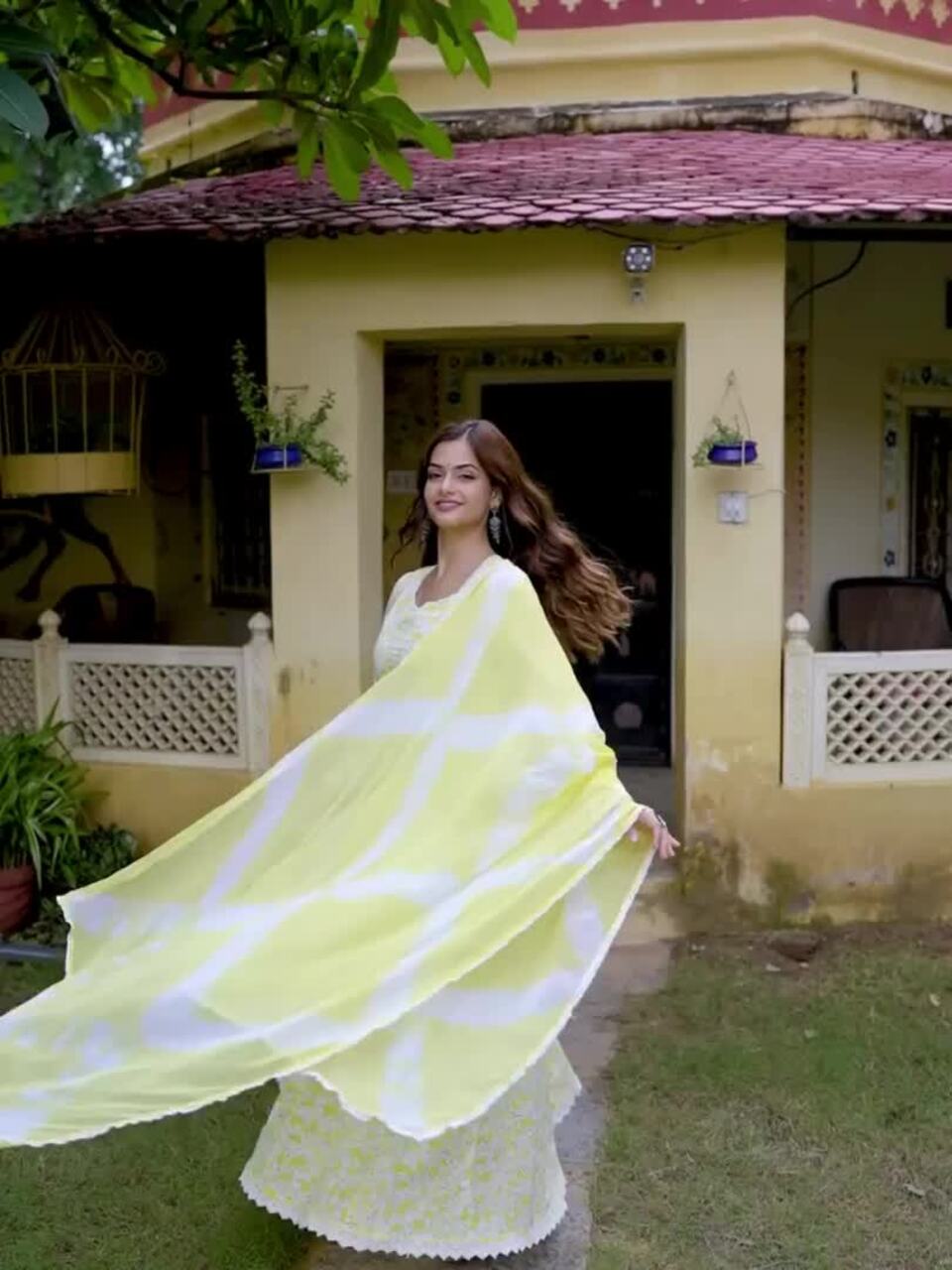 Floral Printed Pure Cotton Panelled Anarkali Kurta with Dupatta