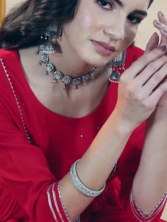 Gotta Patti Anarkali Kurta with Dupatta