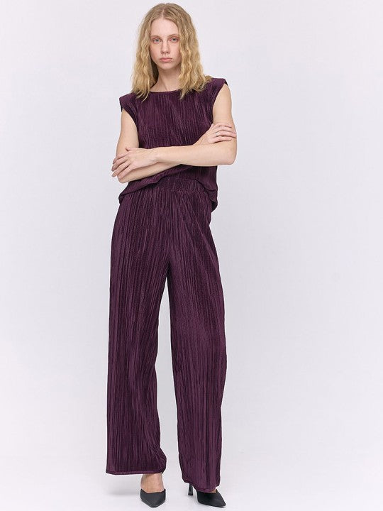 COVER STORY Women Flared Accordion Pleated Trousers