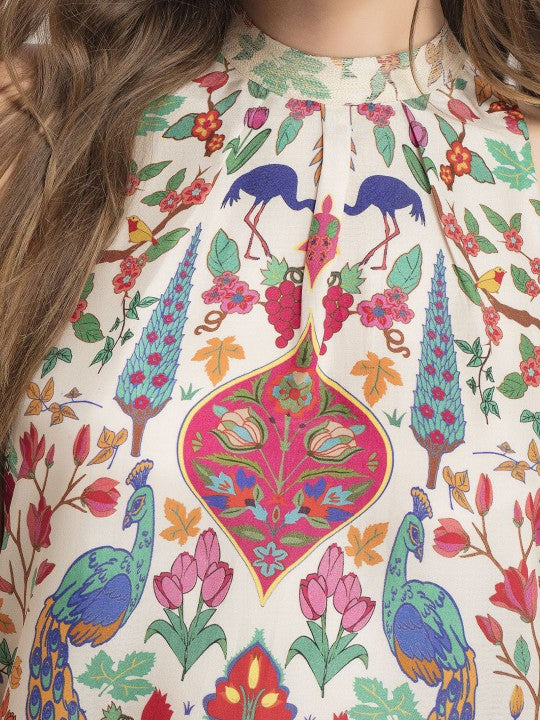 Women Floral Printed Halter Neck Top