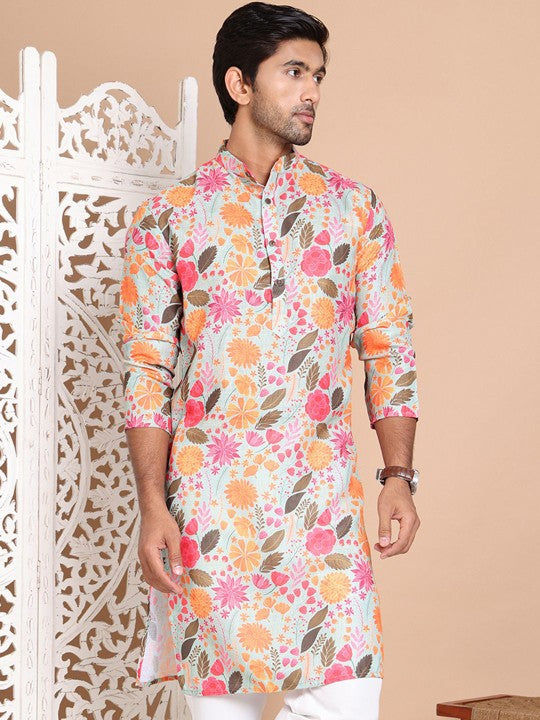 Men Floral Printed Floral Kurta