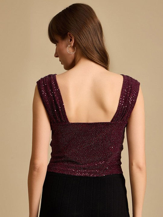 Women Embellished V-Neck Top