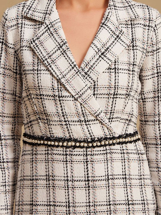 Women Checked Formal Sheath Dress