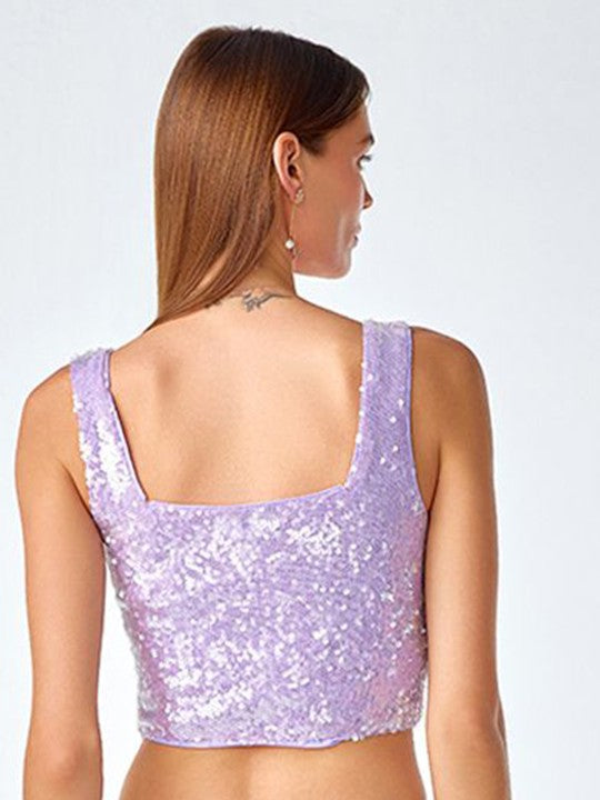 COVER STORY Floral Embellished Crop Top